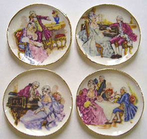 Dollhouse Miniature 4 Romance Platters